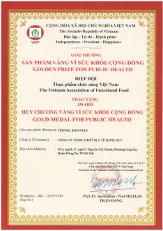 BoniVein - Giải thưởng sản phẩm vàng vì sức khỏe cộng đồng năm 2017